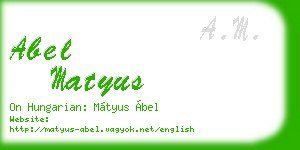 abel matyus business card