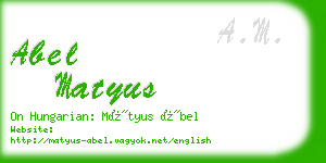 abel matyus business card